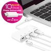 ELECOM USB Hub, USB Type C, USB 3.1 Gen2, 2 A Female Ports, 2 Type-C Female Ports, Bus Power, USB PD Compatible, MacBook, iPad, Surface GO Pro 7, Chromebook, White view 1