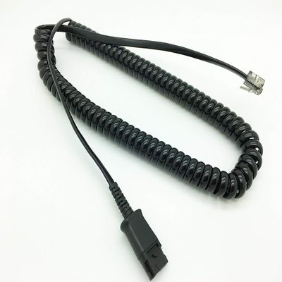 AVIMABASICS 27190-01 U10P Polaris Cable Compatible with Plantronics Quick Disconnect to RJ11 Coiled Cord QD to Modular