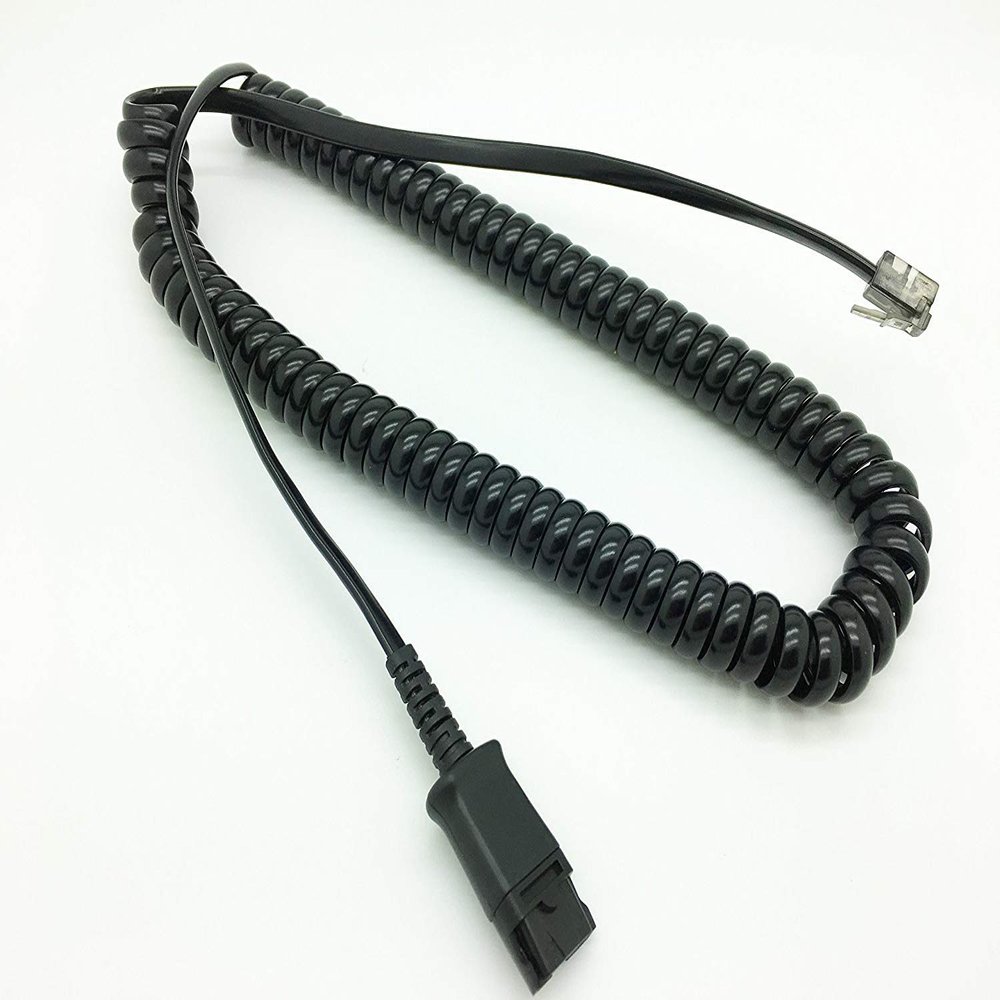 AVIMABASICS 27190-01 U10P Polaris Cable Compatible with Plantronics Quick Disconnect to RJ11 Coiled Cord QD to Modular