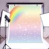 Leyiyi 5x5ft Twinkle Star Photography Backdrop Rainbow Cloud Shining Starry Sky Glitter Sequins Bokeh Haloes Galaxy Background Kids Birthday Baby Shower Baptism Photo Portrait Vinyl Studio Prop view 2