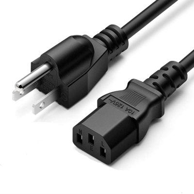 AMSK Power 3-Prong 6 Ft 6 Feet Ac Power Cord Cable Plug for Dell Computer Power Supply Cord, Monitors Standard US Canada Outlet