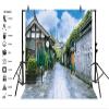 Leyiyi 10x6.5ft Town Street Caffee Photography Backdrop France Travel Hotel Vintage Architecture Italian Building Outdoor Background European Summer Holiday Vlogger Photo Portrait Vinyl Studio Prop view 2