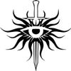DRAGON AGE VIDEO GAME 5.5"INQUISITION EYE Logo FOR CAFE Decal Sticker for Laptop Car Window Tablet Skateboard - BLACK Color view 1