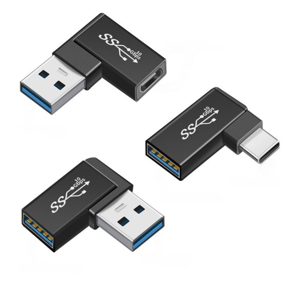chenyang 3 Pack USB 3.0 Adapter,USB A to USB A/USBC 90 Degree Angled OTG Converter Support External Devices, Data Transfer and Charging