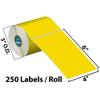 Direct Thermal Labels - 4" x 6" - Yellow - 1" Core - Works with Zebra Thermal Desktop Printers, Datamax, Sato, Intermec and Honeywell Printers - Made in USA view 2