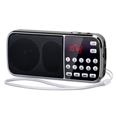 PRUNUS J189 Mini Bluetooth AM FM Radio, TF Card/USB/AUX Playback with Bass