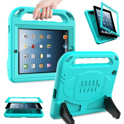 AVAWO Kids Case Built-in Screen Protector for iPad 2 3 4 Old Model- Shockproof Handle Stand Kids Friendly Compatible with iPad 2nd 3rd 4th Generation (Turquoise)