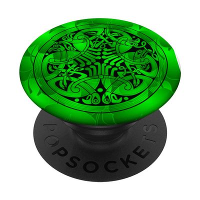 Celtic Design Button, Clovers Background, Great Gift PopSockets PopGrip: Swappable Grip for Phones & Tablets