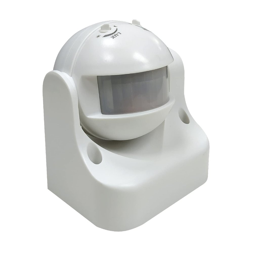LED ATOMANT Surface Swivel Infrared Motion Detector, with Adjustable Light Sensor, 6 m Range, 180 Detection Angle, for LED