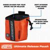 Legend XT520 Quick Release Pouch & Finger Tab Bag (Orange) | Interior Divider for Better Organization & Storage of Release Aids | Attaches to Standard 2" Belt | Quick Drawstring Closure view 3