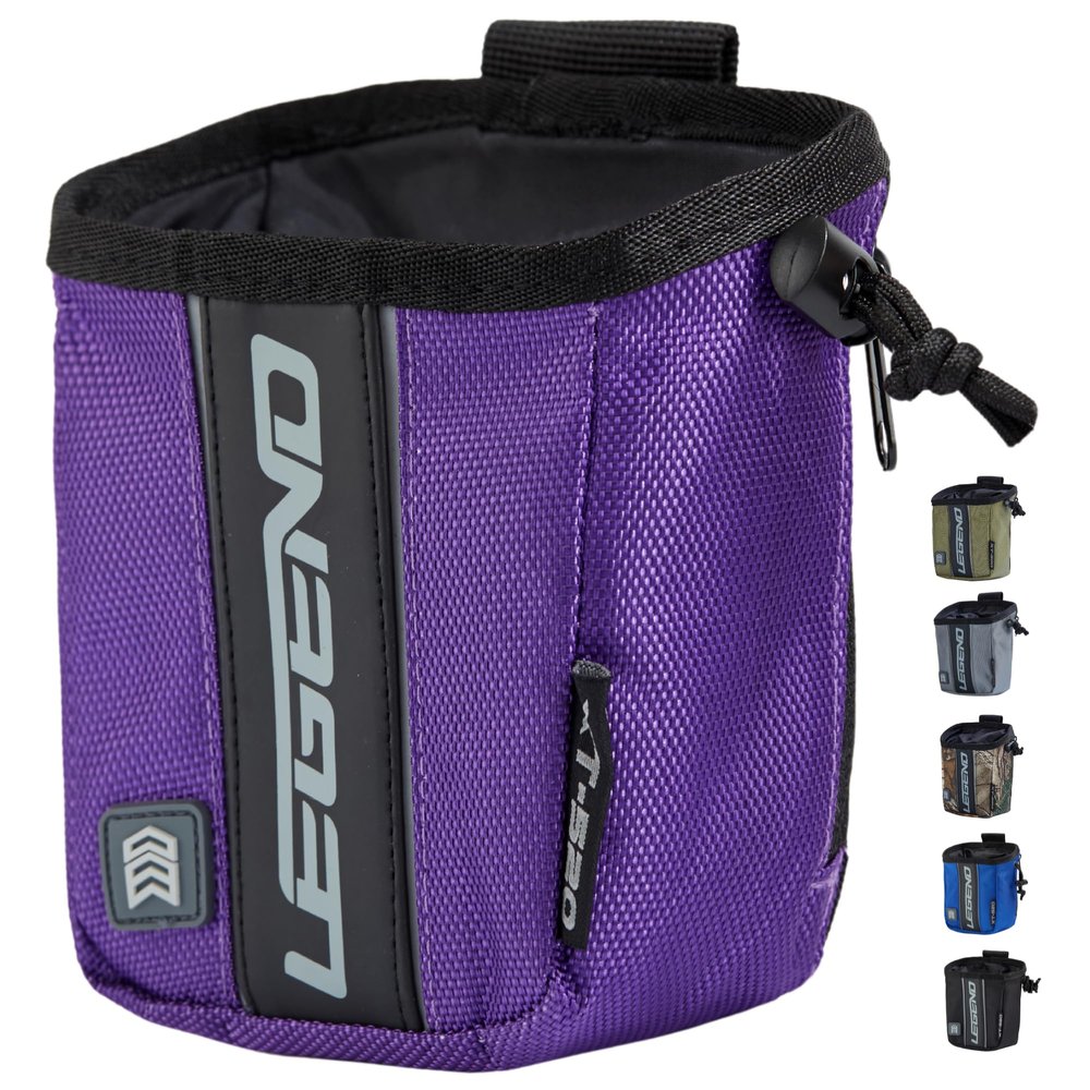 LEGEND XT520 Quick Release Pouch & Finger Tab Bag (Purple) | Interior Divider for Better Organization & Storage of Release Aids | Attaches to Standard 2" Belt | Quick Drawstring Closure