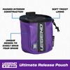 LEGEND XT520 Quick Release Pouch & Finger Tab Bag (Purple) | Interior Divider for Better Organization & Storage of Release Aids | Attaches to Standard 2" Belt | Quick Drawstring Closure view 2
