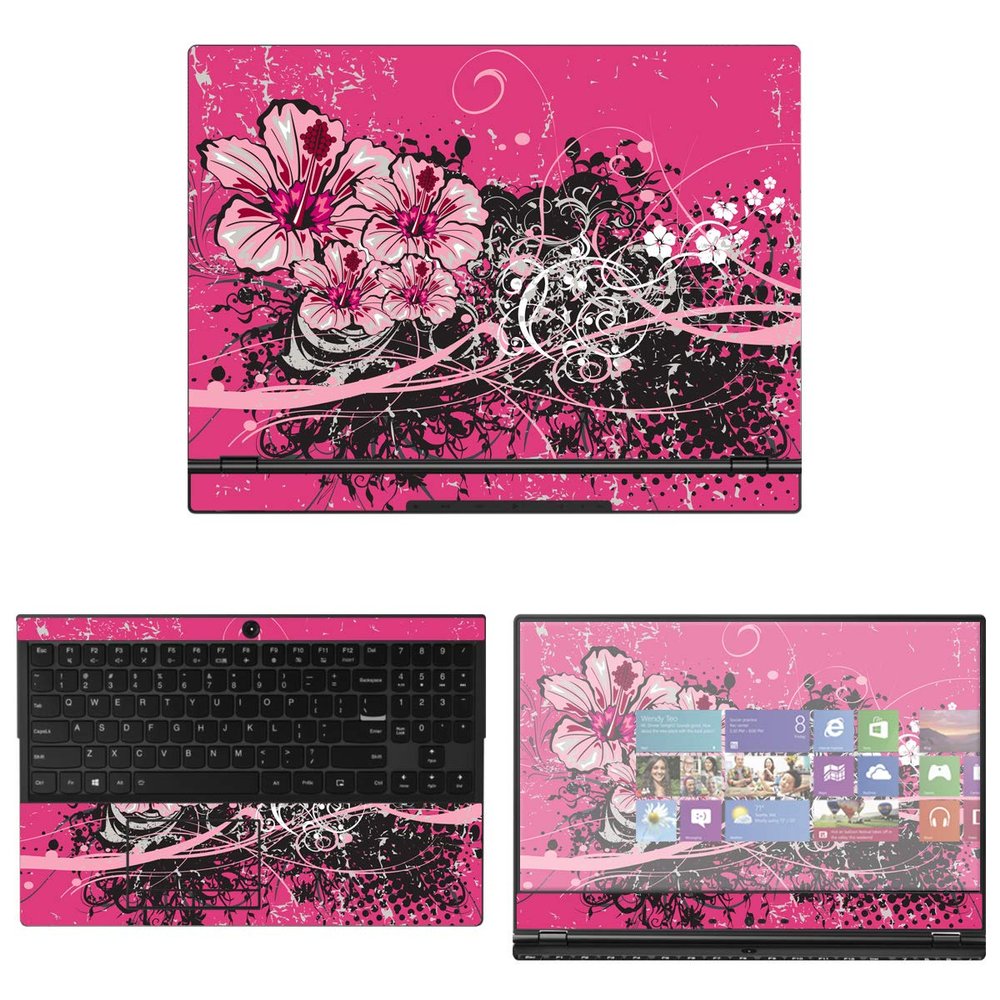 Decalrus - Protective Decal Hibiscus Skin Sticker for Lenovo Legion Y530 (15.6" Screen) case Cover wrap LElegionY530-22