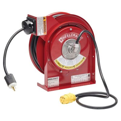 Reelcraft L-4035-163-3-RP - 16/3 x 35 ft 12A, Reverse Plug Electric Cord Reel