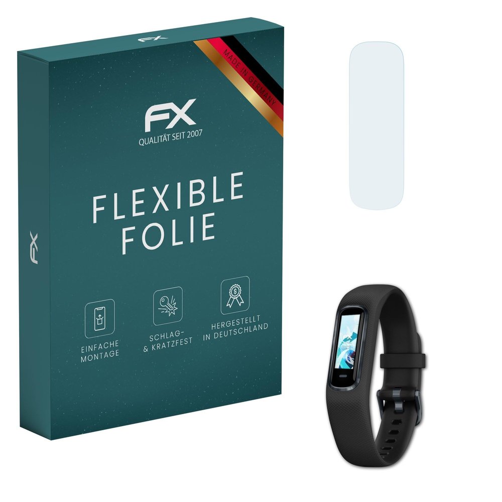 atFoliX Screen Protector compatible with Garmin Vivosmart 4 Protector Film, ultra clear and flexible FX Screen Protection Film (3X)