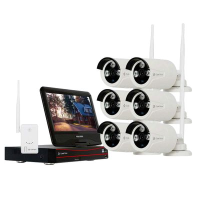 [8CH] Crystal Vision CVT808A-20WB 1080P Full HD Wireless Surveillance System NVR CCTV w/ 1TB HDD, Built-in Monitor & Router, 3MP Camera Auto Pair