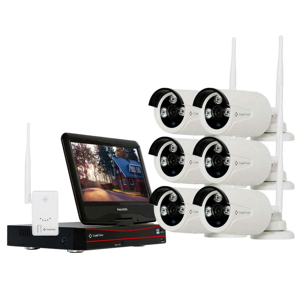 [8CH] Crystal Vision CVT808A-20WB 1080P Full HD Wireless Surveillance System NVR CCTV w/ 1TB HDD, Built-in Monitor & Router, 3MP Camera Auto Pair