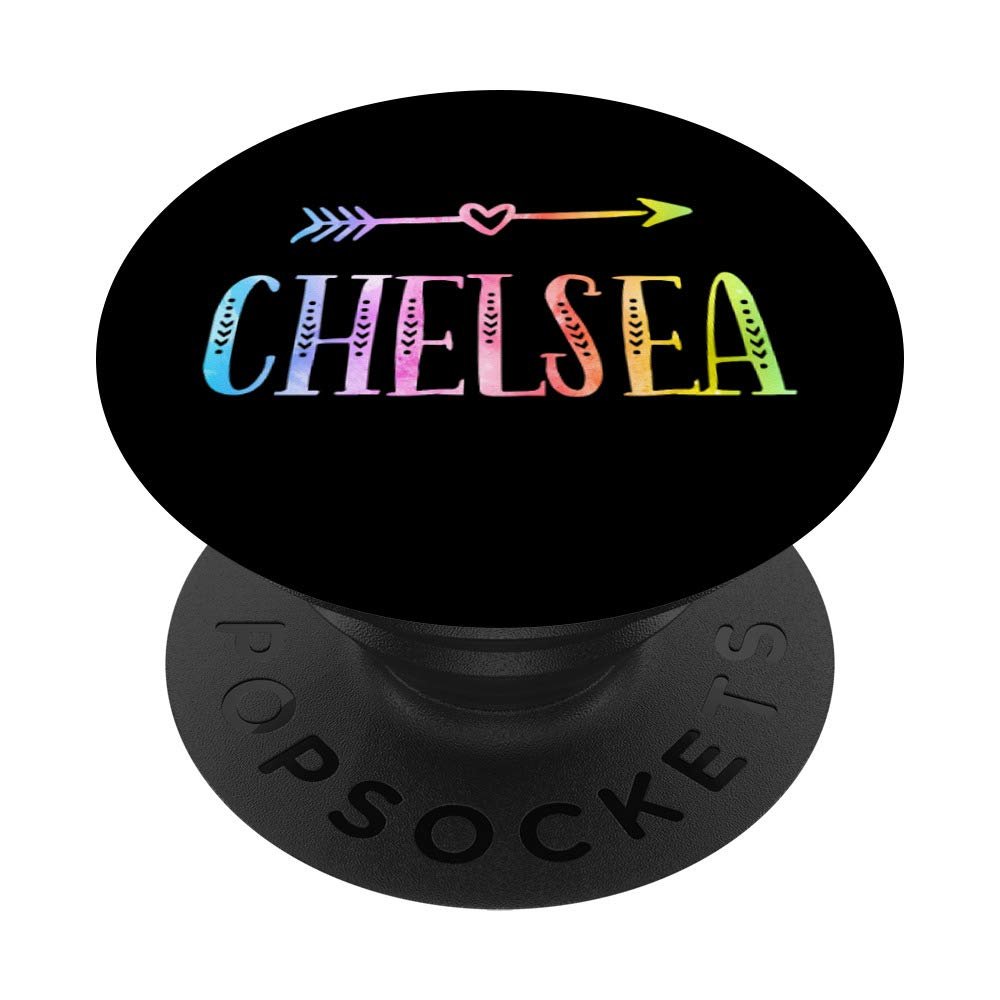 Chelsea Gift Black Pastel Watercolor Heart Arrow Chelsea PopSockets Grip and Stand for Phones and Tablets