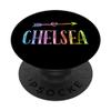 Chelsea Gift Black Pastel Watercolor Heart Arrow Chelsea PopSockets Grip and Stand for Phones and Tablets view 1