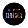 Chelsea Gift Black Pastel Watercolor Heart Arrow Chelsea PopSockets Grip and Stand for Phones and Tablets view 3