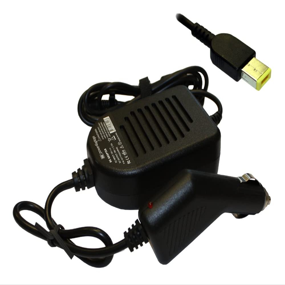 Power4Laptops DC Adapter Laptop Car Charger Compatible with Lenovo Flex 2 Pro 15