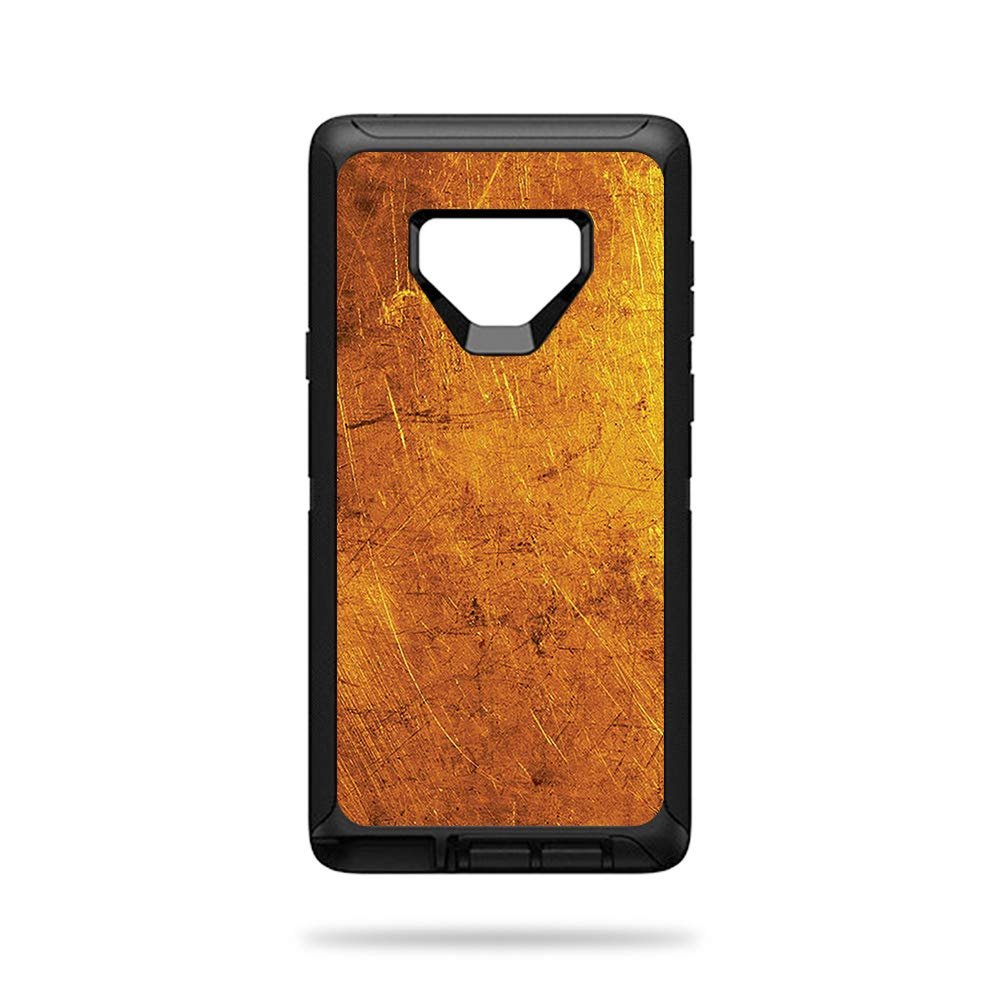 MightySkins Skin Compatible with OtterBox Defender Galaxy Note 9 - Textured Gold | Protective, Durable, and Unique Vinyl Decal wrap Cover | Easy to Apply, Remove, and Change Styles | Made in The USA