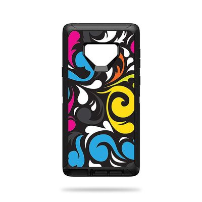 MightySkins Skin Compatible with OtterBox Defender Galaxy Note 9 - Swirly | Protective, Durable, and Unique Vinyl Decal wrap Cover | Easy to Apply, Remove, and Change Styles | Made in The USA