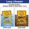 (2 Pack) Smile You're On Camera Video Surveillance Sign - 10 x7 Inches .040 Rust Free Heavy Duty Aluminum - Indoor or Outdoor Use for Home Business CCTV Security Camera,UV Protected & Reflective view 4