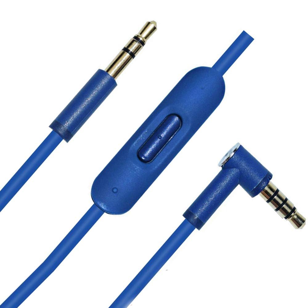 Aquelo Replacement Audio Cable Cord with Inline Mic and Volume Control Compatible with Beats by Dr Dre Headphones Solo/Studio/Pro/Detox/Wireless/Mixr/Executive/Pill, Blue