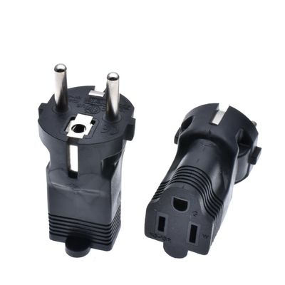 Toptekits Euro US Plug Adapter,USA NEMA 5-15R Receptacle to European EU Schuko CEE 7 Power Converter, US EU Plug Adaptor, European USA Plug Adapter Electrical Adapters,1-Pack (5-15R to Schuko)