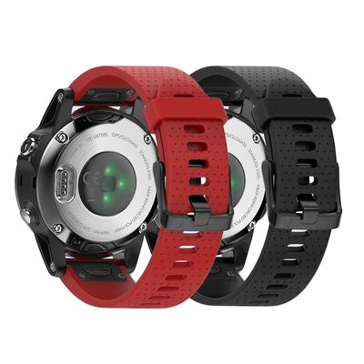 NotoCity Compatible Fenix 5S/6S/7S/8 43mm Watch Band - Quickfit Soft Silicone Replacement Strap (Black Buckle - 2pcs)