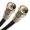 PHAT SATELLITE INTL - RG59 (RG-59, RG59/U) Coaxial Cable, 20AWG Solid Core, Ultrashield Nickel Plated Compression Connectors Installed, Custom Cut and Made in USA (8 feet, Black) view 1