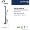 Belanger B90-631 1.25 In. Dia x 36 In. Grab Bar with ADA Hand Shower Slider and 5 Function Hand Shower, Polish Chrome view 3