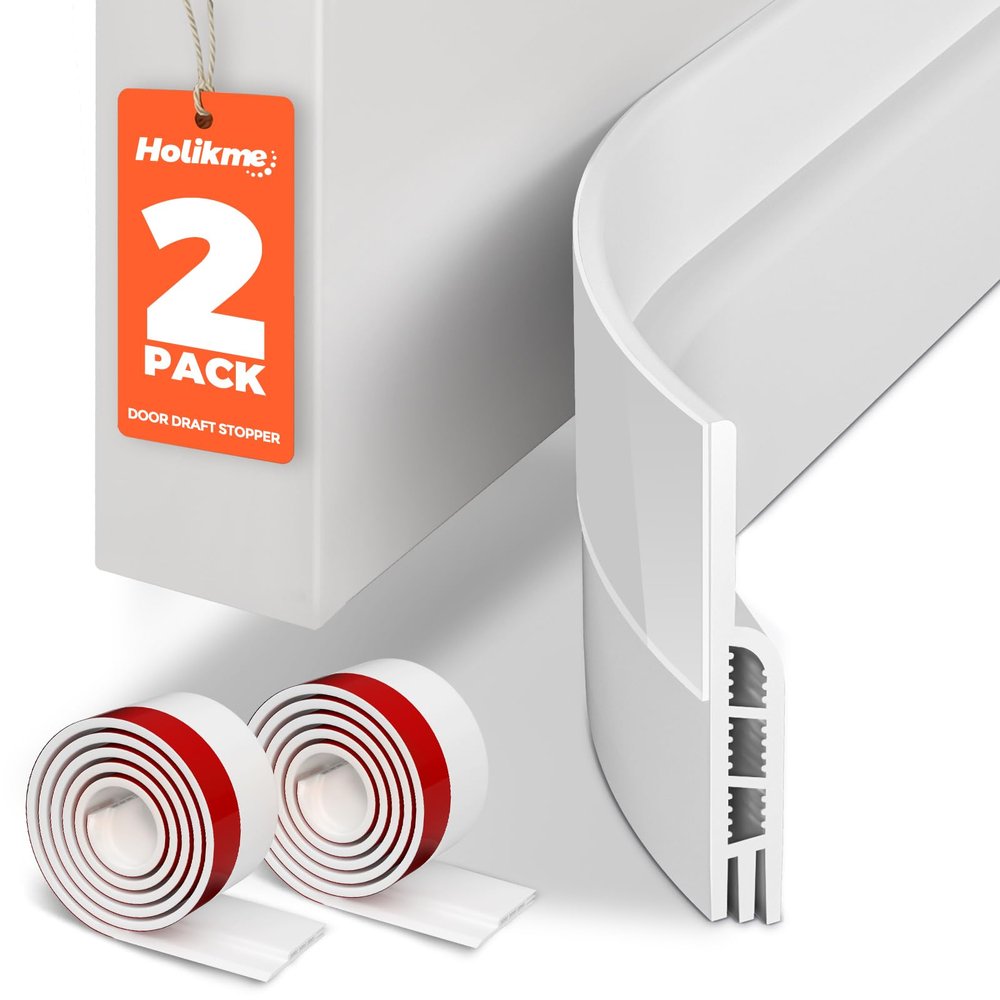 Holikme Door Draft Stopper 2-Pack, Under Door Seal for Bottom Gap Filler