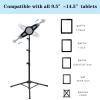Ipad Tripod Stand, Height Adjustable iPad Stand Floor, Tablet Holder Stand with 360 Degree Rotating Tablet Mount for ipad Pro12.9, iPad Air and Other Device Within 9.5-14.5 Inch view 3
