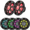 2 Kicker 45KMF124 12" Weather-Proof Subwoofers for Freeair Applications - 2 Kicker 45KMG12W 12" LED Grille (Charcoal) view 1