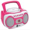 HDi Audio Sport Portable Stereo CD Boombox CD-518 Pink Portable CD Player with AM/FM Radio and Aux Line-in Boombox White/Pink view 1