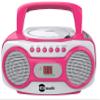 HDi Audio Sport Portable Stereo CD Boombox CD-518 Pink Portable CD Player with AM/FM Radio and Aux Line-in Boombox White/Pink view 2