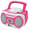HDi Audio Sport Portable Stereo CD Boombox CD-518 Pink Portable CD Player with AM/FM Radio and Aux Line-in Boombox White/Pink view 4