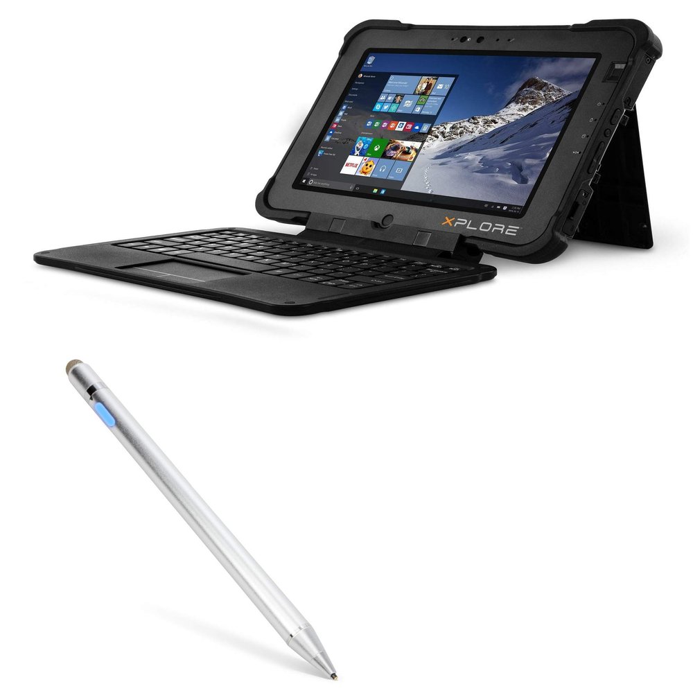BoxWave Stylus Pen Compatible with Xplore Technologies XBook L10 - AccuPoint Active Stylus, Electronic Stylus with Ultra Fine Tip - Metallic Silver