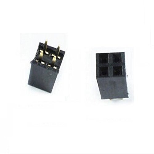 Quickbuying 20PCS 2X2 Pin 4P 2.54mm Double Row Female Straight Header Pin Strip