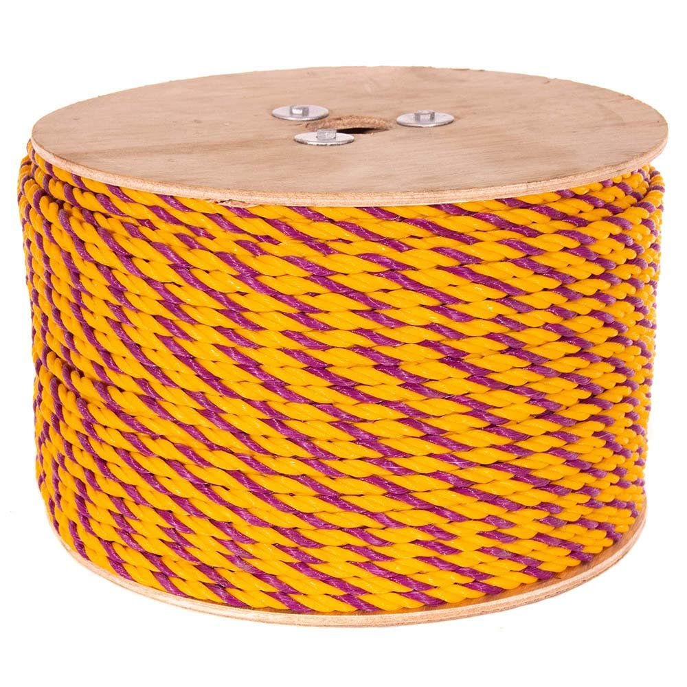 Paracord Planet Three Strand Twisted Polypropylene Rope  Indoor and Outdoor Uses (5/16 Inch X 600 Feet, Yellow/Magenta)