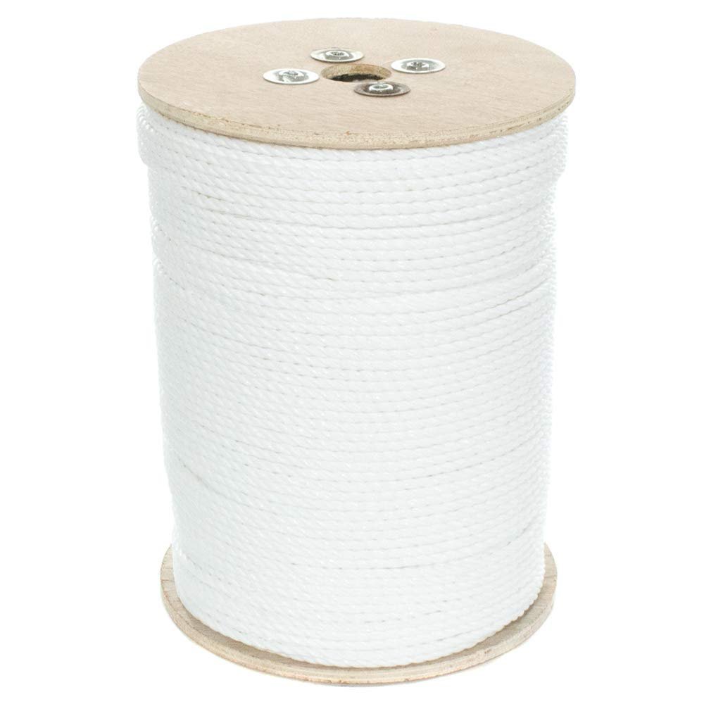 Paracord Planet Three Strand Twisted Polypropylene Rope  Indoor and Outdoor Uses (3/16 Inch X 600 Feet, White)