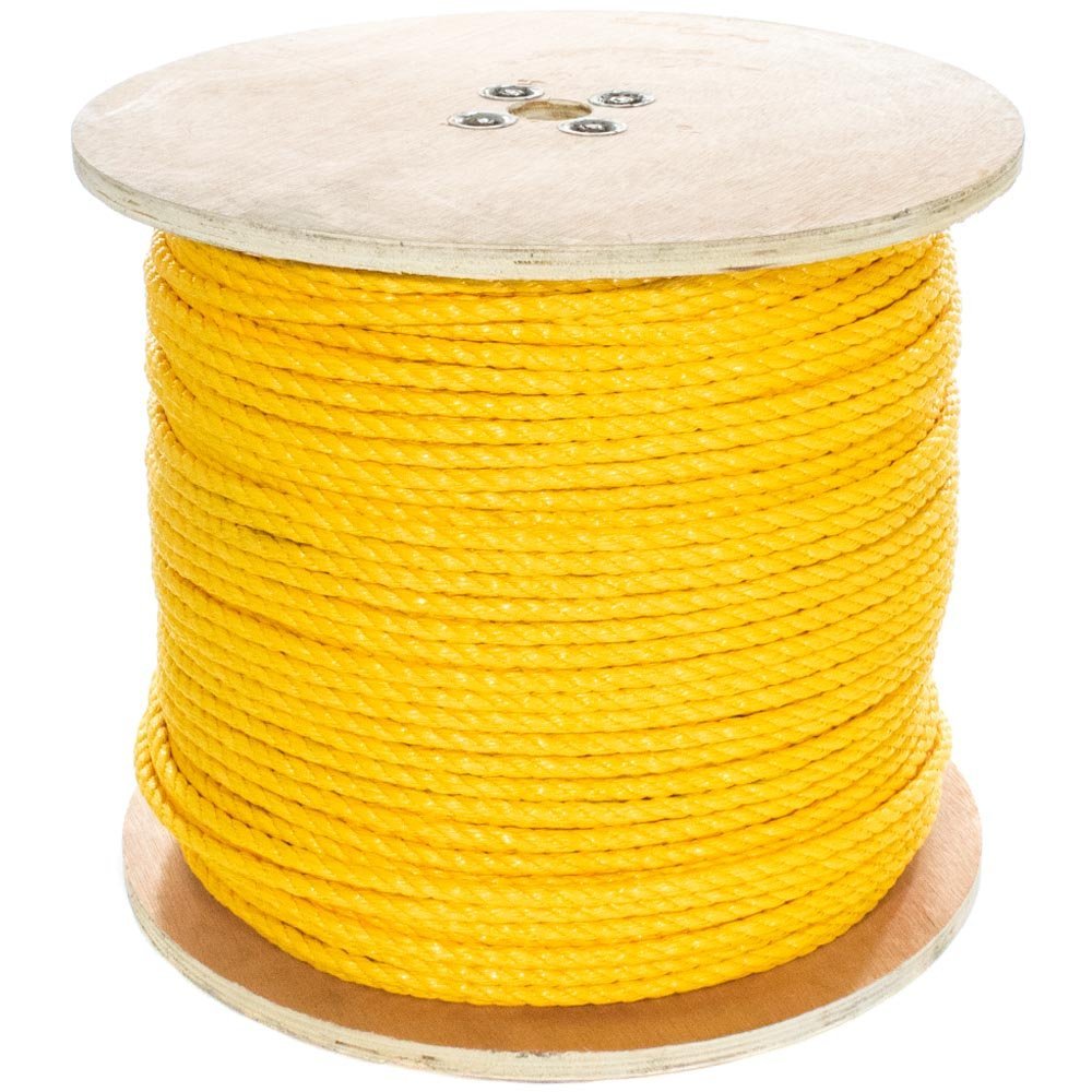 Paracord Planet Three Strand Twisted Polypropylene Rope Indoor and Outdoor Uses (3/4 Inch X 50 Feet, Yellow)