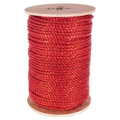 Paracord Planet Three Strand Twisted Polypropylene Rope Indoor and Outdoor Uses (3/8 Inch X 250 Feet, Red)