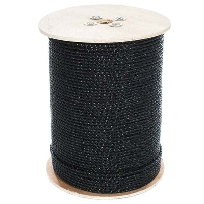 Paracord Planet Three Strand Twisted Polypropylene Rope Indoor and Outdoor Uses (1/4 Inch X 1200 Feet, Black)