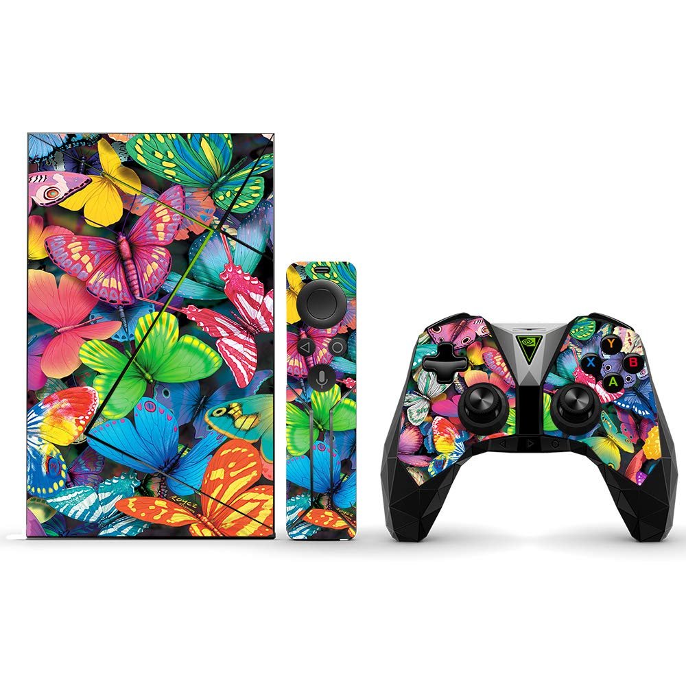 MightySkins Skin Compatible with NVIDIA Shield TV (2017) Pro - Butterfly Party | Protective, Durable, and Unique Vinyl Decal wrap Cover | Easy to Apply, Remove, and Change Styles | Made in The USA