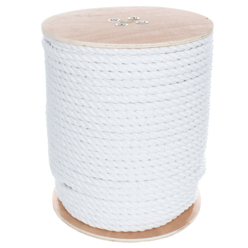 Paracord Planet Three Strand Twisted Polypropylene Rope  Indoor and Outdoor Uses (5/8 Inch X 100 Feet, White)