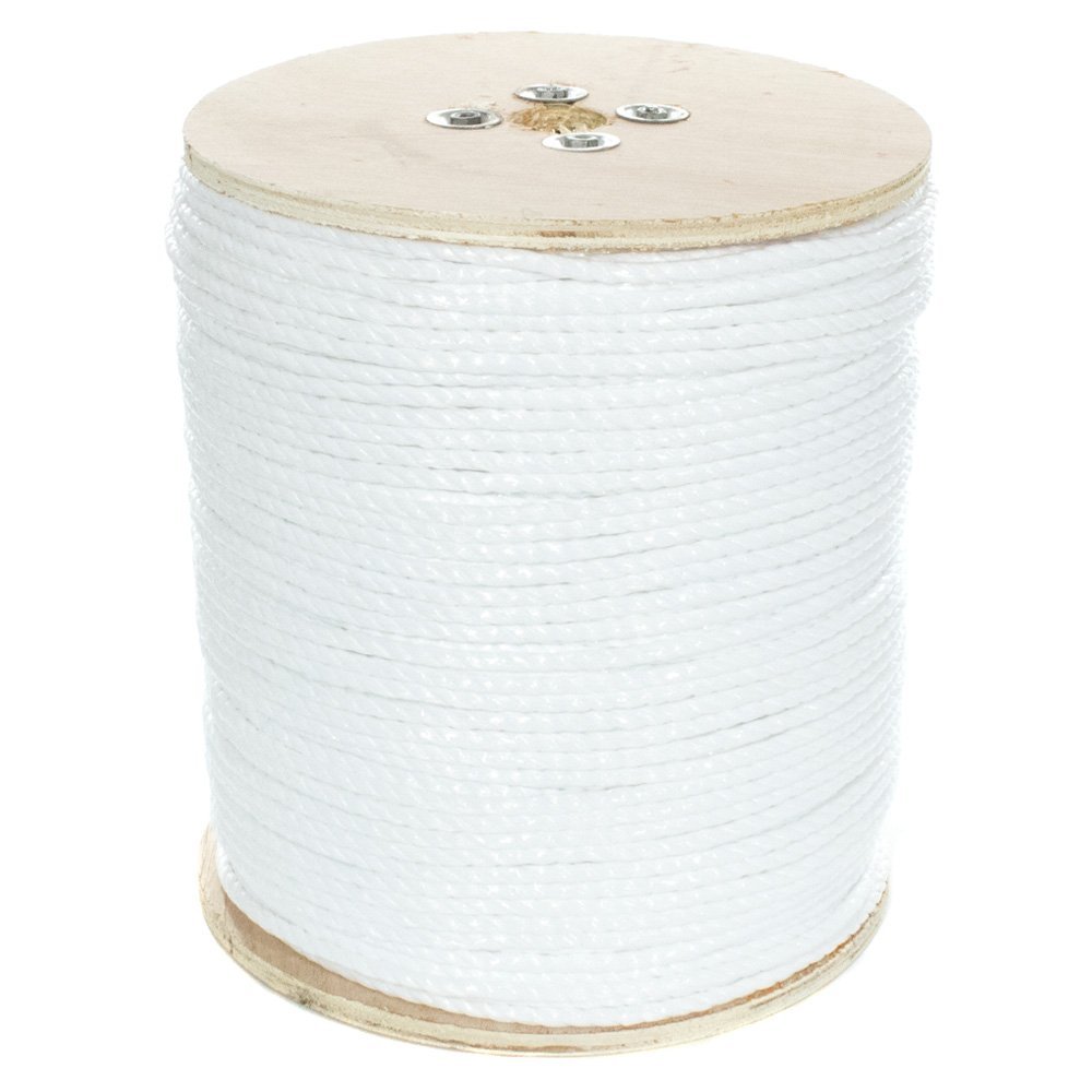 Paracord Planet Three Strand Twisted Polypropylene Rope Indoor and Outdoor Uses (1/4 Inch X 1200 Feet, White)