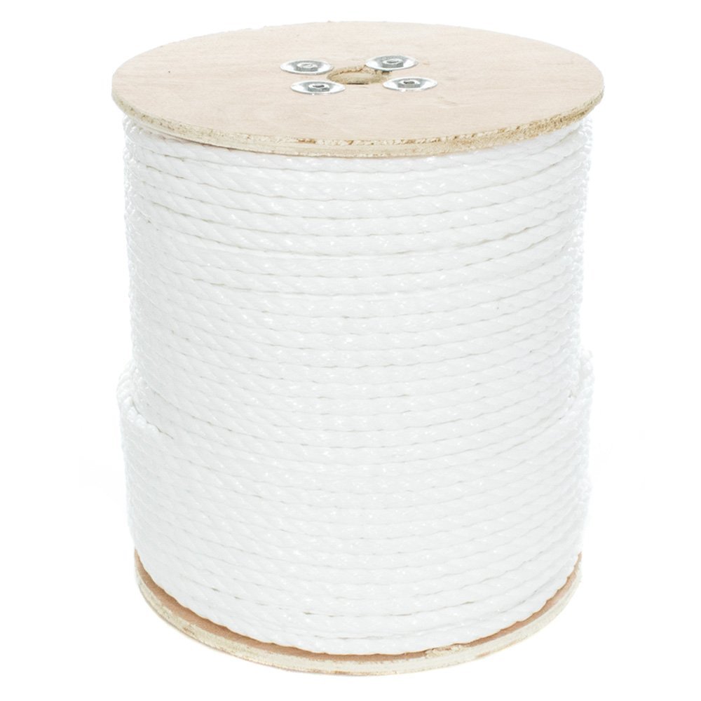 Paracord Planet Three Strand Twisted Polypropylene Rope Indoor and Outdoor Uses (3/8 Inch X 600 Feet, White)